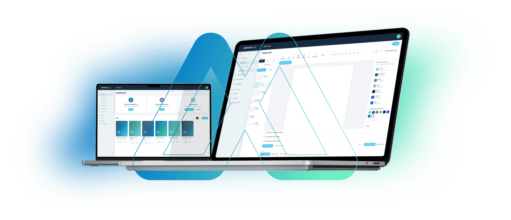 Admatch app on tablet and laptop